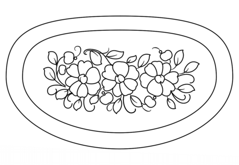 Petrykivka Box Coloring Page